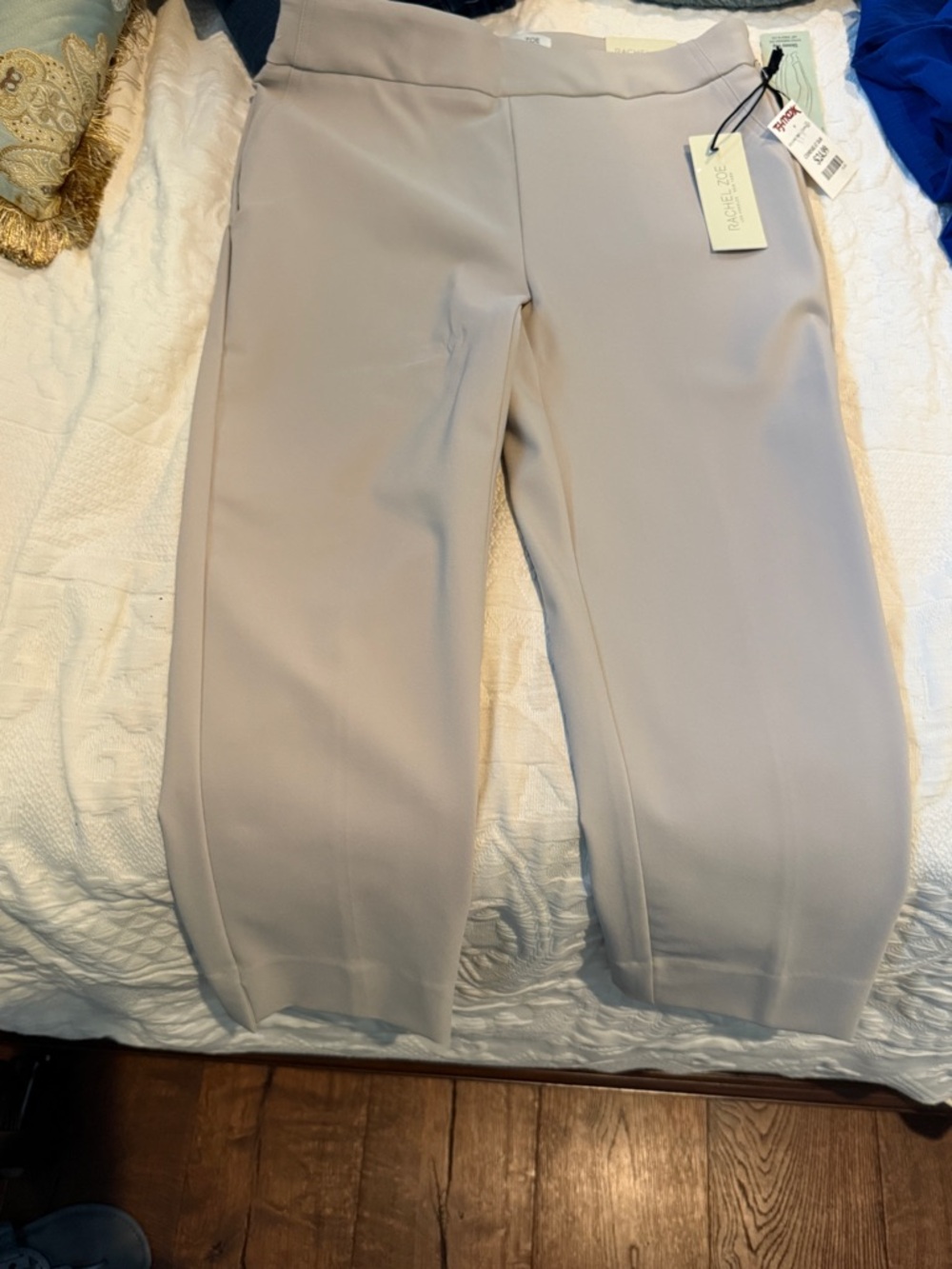 Khaki Straight Leg Cropped Dress Pants